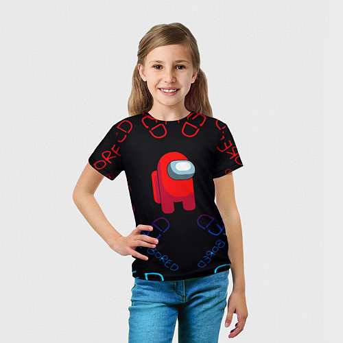 Детская футболка Амонг ас bored neon / 3D-принт – фото 5