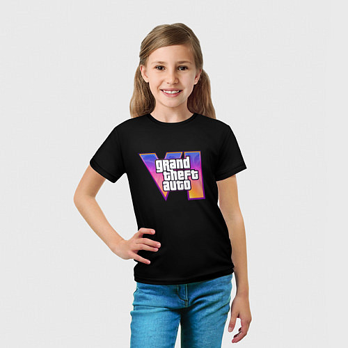 Детская футболка Gta 6 logo / 3D-принт – фото 5