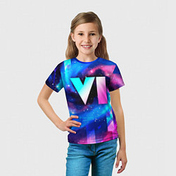 Футболка детская GTA 6 неоновый космос, цвет: 3D-принт — фото 2