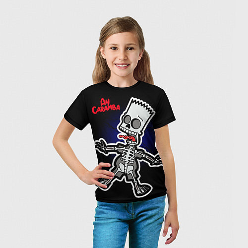 Детская футболка Барт Симпсон под электричеством / 3D-принт – фото 5