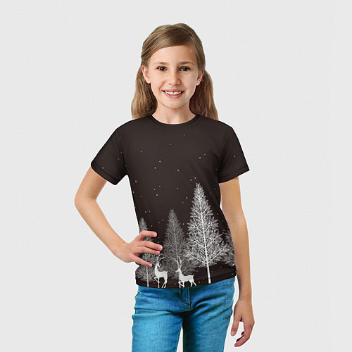 Детская футболка Олени в лесу / 3D-принт – фото 5
