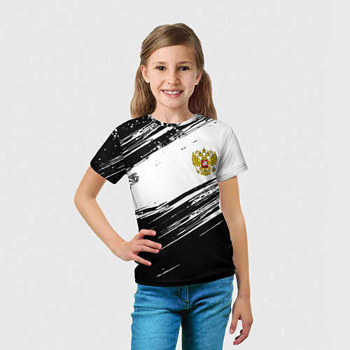 Детская футболка Герб РФ спортивные краски / 3D-принт – фото 5