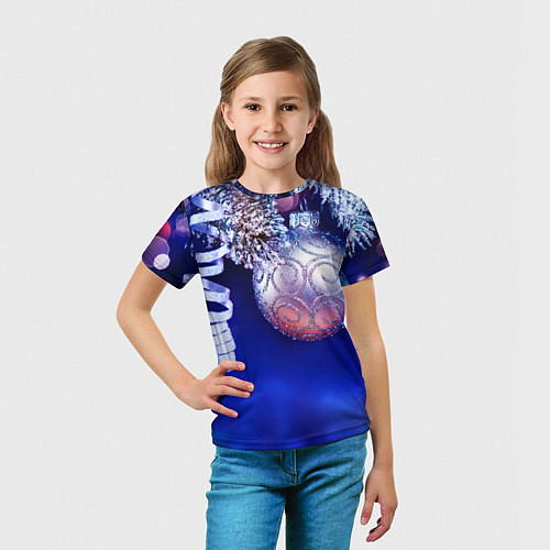 Детская футболка Новогодняя елка с шарами / 3D-принт – фото 5