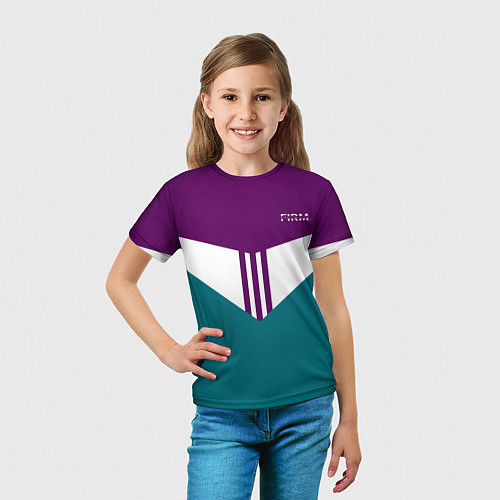 Детская футболка FIRM темная сирень и бирюза / 3D-принт – фото 5