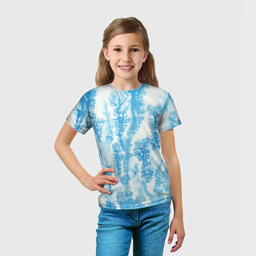 Детская футболка Морозный узор акварель / 3D-принт – фото 5