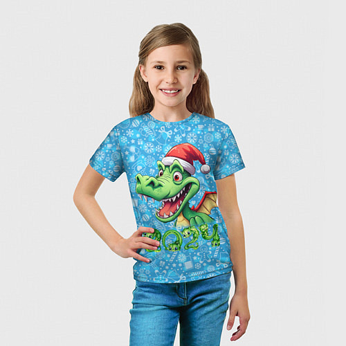 Детская футболка Удивленный дракон 2024 / 3D-принт – фото 5
