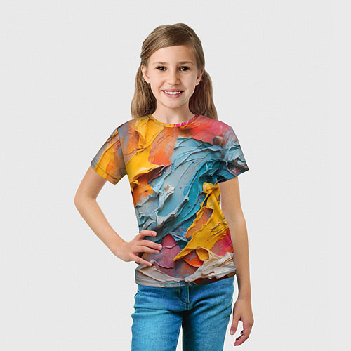 Детская футболка Абстрактная живопись акрилом / 3D-принт – фото 5