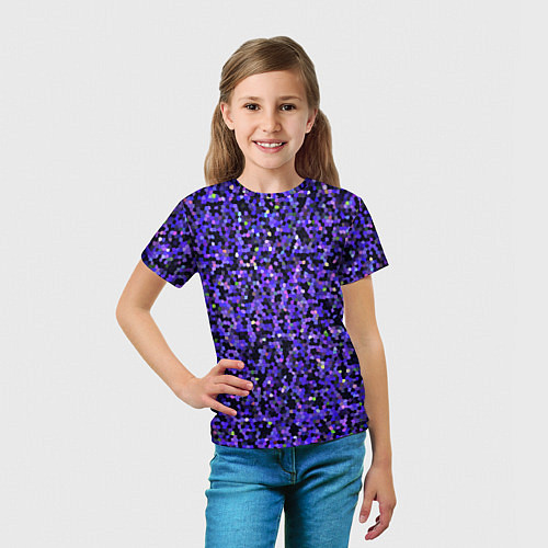 Детская футболка Фиолетовая мозаика / 3D-принт – фото 5