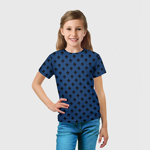 Детская футболка Пиковая масть приглушённый синий / 3D-принт – фото 5