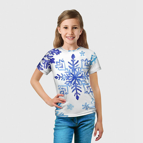 Детская футболка Снежинки падают / 3D-принт – фото 5