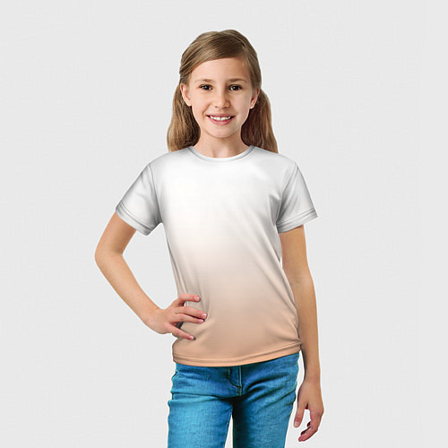 Детская футболка Персиково-белый градиент / 3D-принт – фото 5