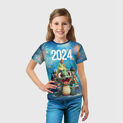 Детская футболка Маленький счастливый дракон и салюты / 3D-принт – фото 5