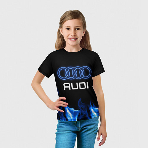 Детская футболка Audi neon art / 3D-принт – фото 5