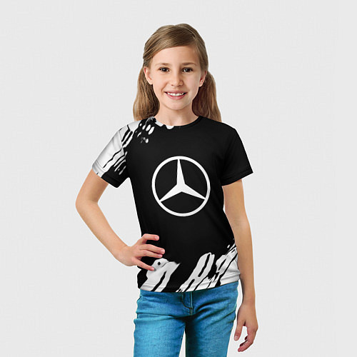 Детская футболка Mercedes benz краски спорт / 3D-принт – фото 5