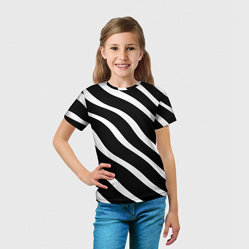 Детская футболка Зебра полосы / 3D-принт – фото 5