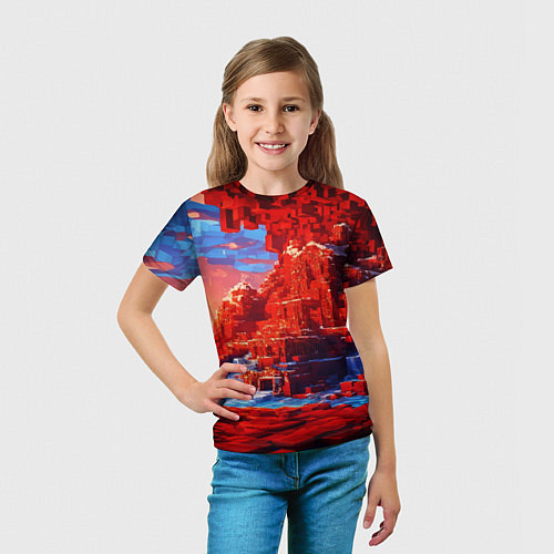 Детская футболка Город в стиле майнкрафт / 3D-принт – фото 5