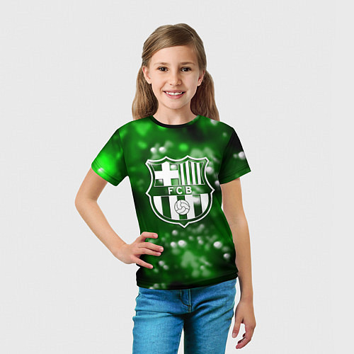Детская футболка Barcelona боке текстура поле / 3D-принт – фото 5