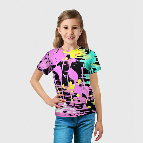 Детская футболка Color expressive abstraction / 3D-принт – фото 5