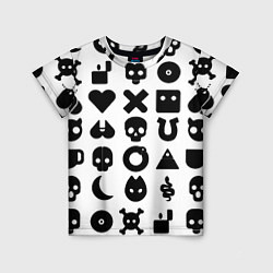 Футболка детская Love death robots pattern white, цвет: 3D-принт