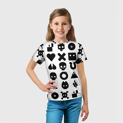Детская футболка Love death robots pattern white / 3D-принт – фото 5