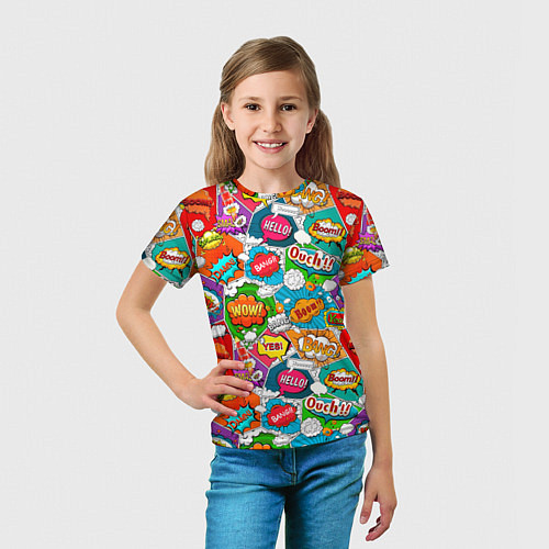 Детская футболка Bang Boom Ouch pop art pattern / 3D-принт – фото 5