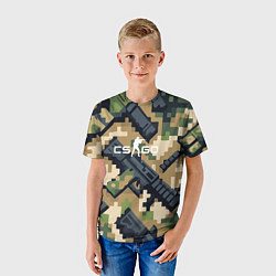 Футболка детская Counter Strike - pixel military pattern, цвет: 3D-принт — фото 2