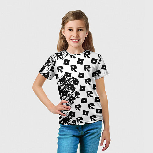 Детская футболка Roblox pattern game black / 3D-принт – фото 5