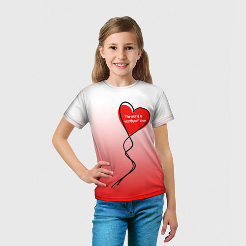 Детская футболка Этот мир достоин любви / 3D-принт – фото 5