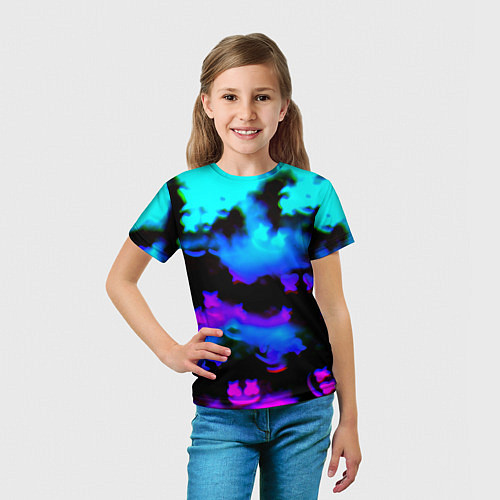 Детская футболка Marshmello neon space / 3D-принт – фото 5