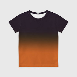 Футболка детская Градиент от чёрного к оранжевому, цвет: 3D-принт