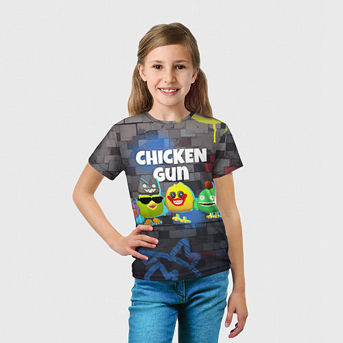 Детская футболка Чикен Ган - граффити / 3D-принт – фото 5