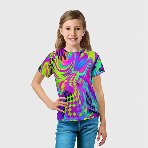 Детская футболка Психоделический глитч / 3D-принт – фото 5