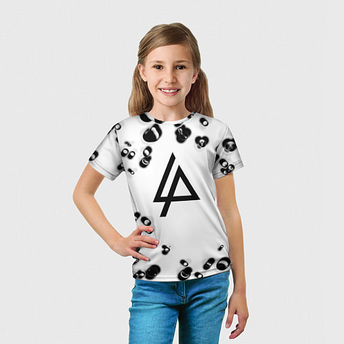 Детская футболка Linkin park краски текстура / 3D-принт – фото 5