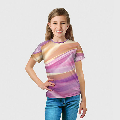 Детская футболка Нежный розовый и желтый / 3D-принт – фото 5