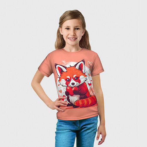 Детская футболка Рыжая лисичка с сердцем / 3D-принт – фото 5