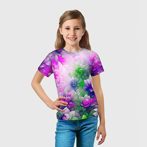 Детская футболка Паттерн цветов / 3D-принт – фото 5