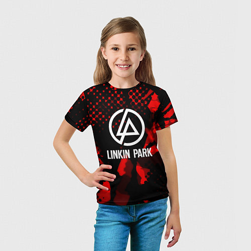 Детская футболка Linkin park краски текстуры / 3D-принт – фото 5