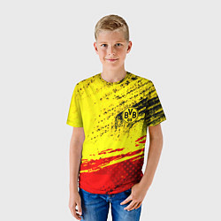 Футболка детская Borussia color краски спорт, цвет: 3D-принт — фото 2
