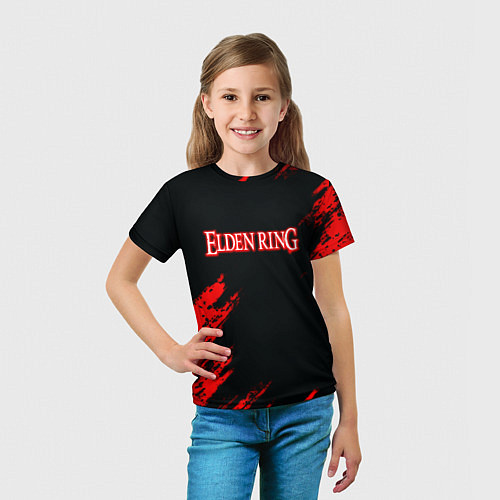 Детская футболка Elden ring краски текстура / 3D-принт – фото 5
