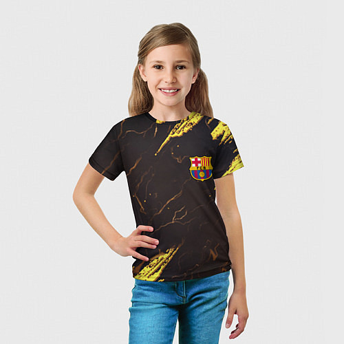Детская футболка Barcelona краски текстура / 3D-принт – фото 5