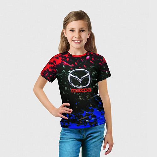 Детская футболка Mazda краски абстракция спорт / 3D-принт – фото 5