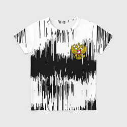 Футболка детская Россия герб штриховка, цвет: 3D-принт