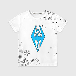 Футболка детская Skyrim logo winter, цвет: 3D-принт