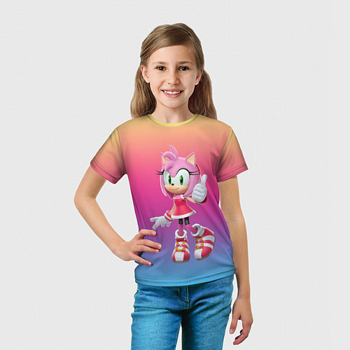 Детская футболка Соник Эми Роуз / 3D-принт – фото 5