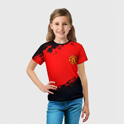 Детская футболка Manchester United colors sport / 3D-принт – фото 5