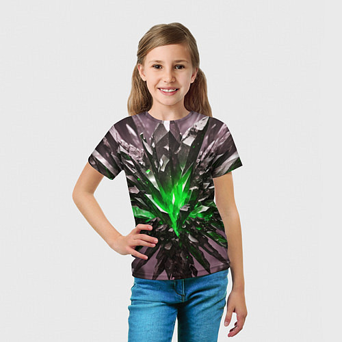 Детская футболка Драгоценный камень зелёный / 3D-принт – фото 5