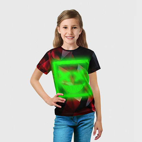 Детская футболка Неоновый квадрат / 3D-принт – фото 5