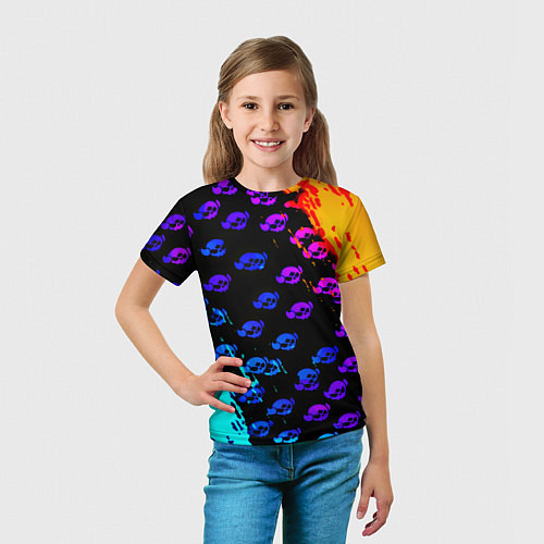 Детская футболка Brawl stars neon logo kids / 3D-принт – фото 5