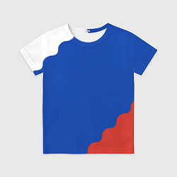 Детская футболка Триколор диагональный волнистый