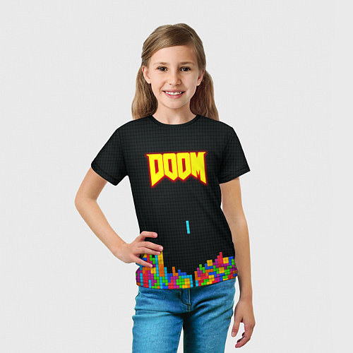 Детская футболка Doom x tetrix коллабарация / 3D-принт – фото 5